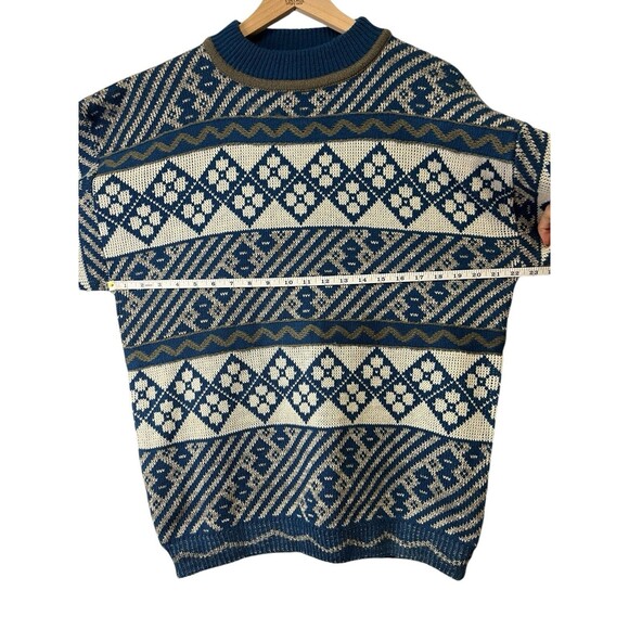 Vintage Graphix Unisex Adult Grandpa Fisherman Knit Sweater Blue Cream Stripe XL - Picture 9 of 13